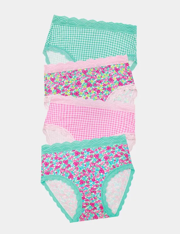 High Rise Knicker Four Pack - Neon Meadow sold by Stripe & Stare