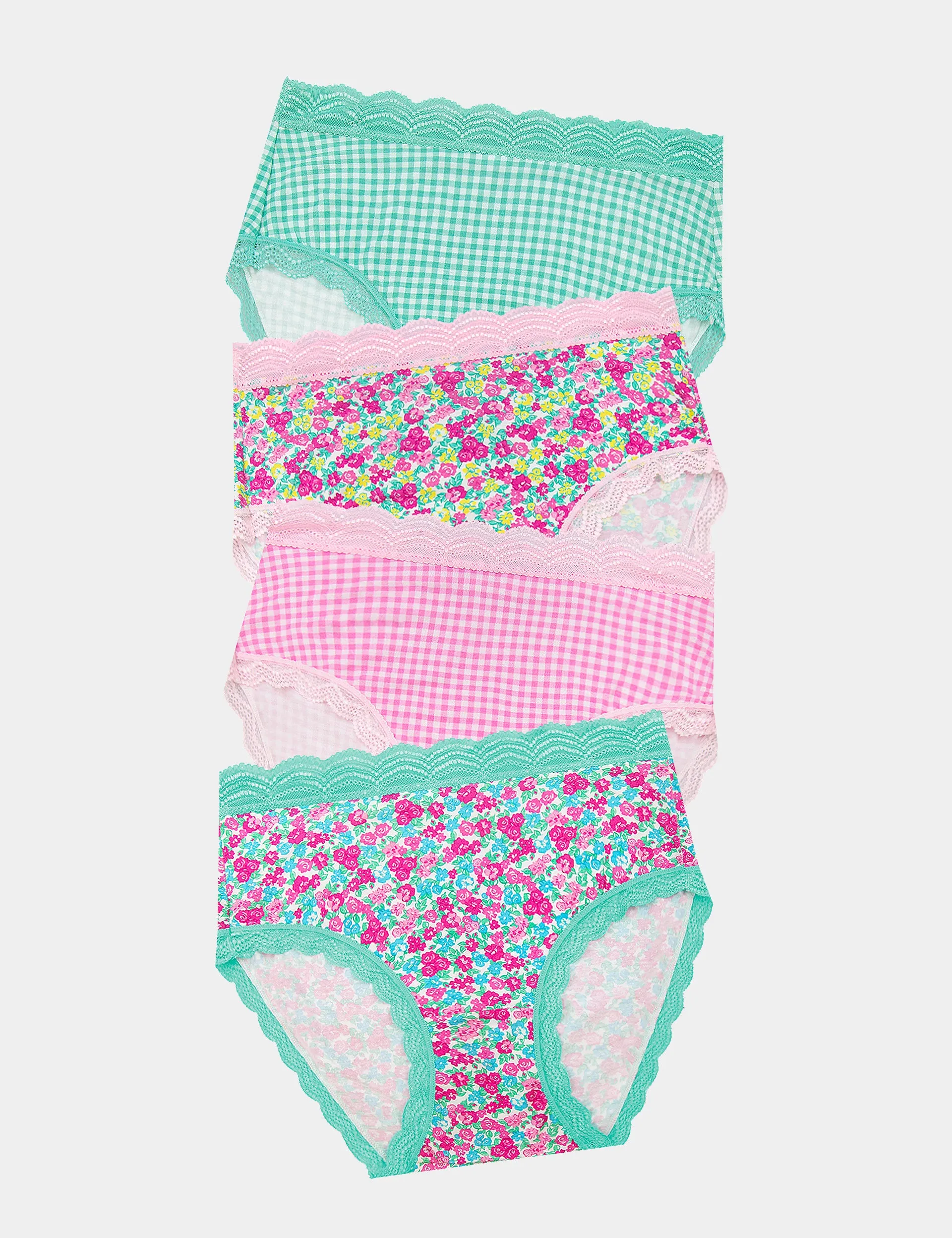 High Rise Knicker Four Pack - Neon Meadow sold by Stripe & Stare