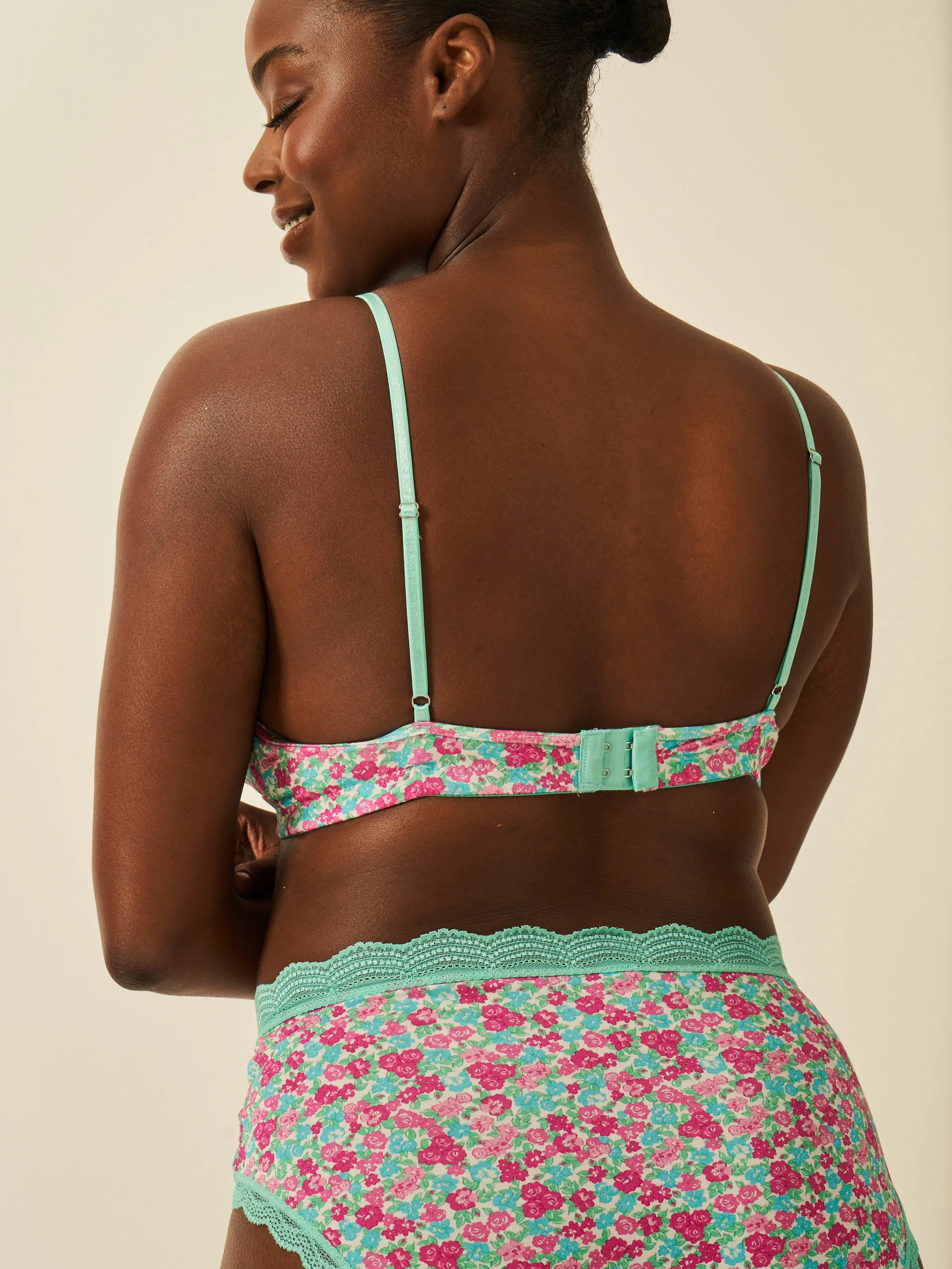 Lace Plunge Bra - Neon Meadow sold by Stripe & Stare product image thumbnail 2