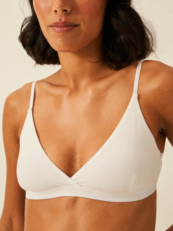 Crossover Bra - White sold by Stripe & Stare