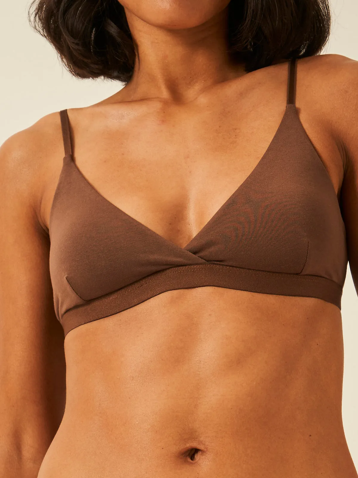 Crossover Bra - Chocolate sold by Stripe & Stare product image thumbnail 3