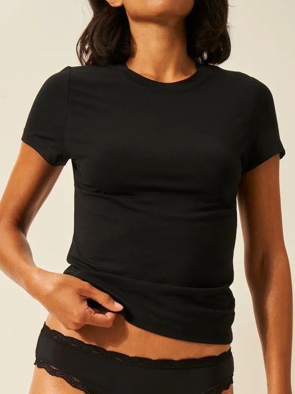Short Sleeve Top - Black sold by Stripe & Stare