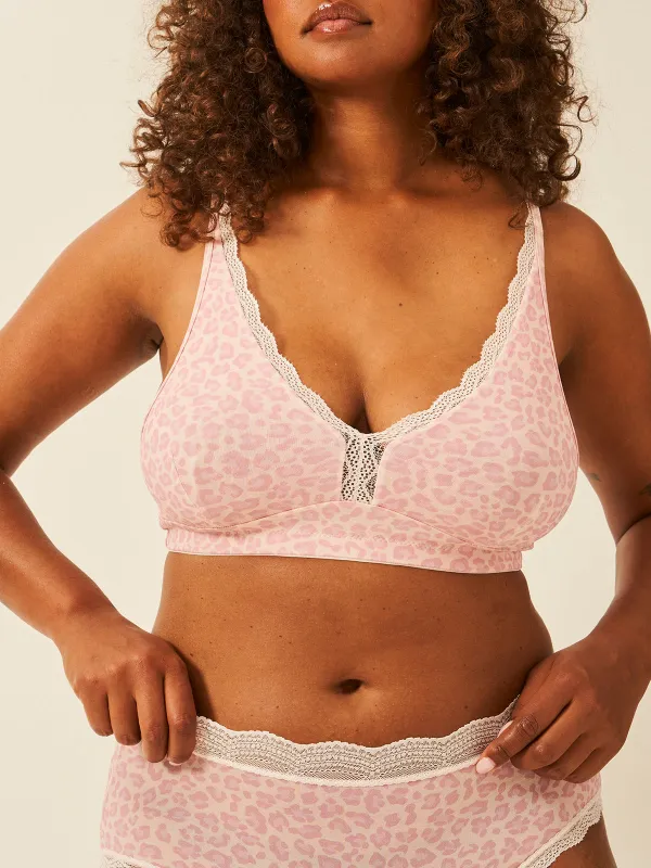 Lace Plunge Bra - Pink-a-boo Leopard sold by Stripe & Stare