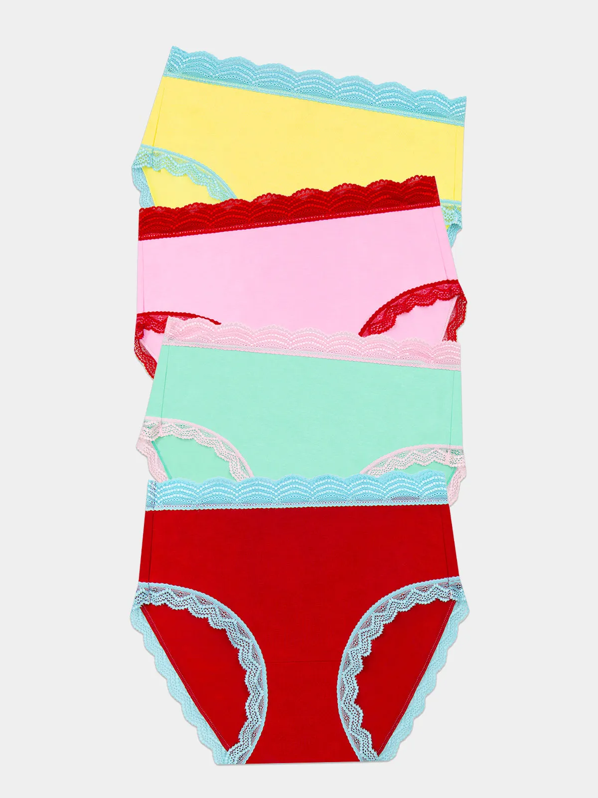 High Rise Knicker Four Pack - Bon Bon Brights sold by Stripe & Stare