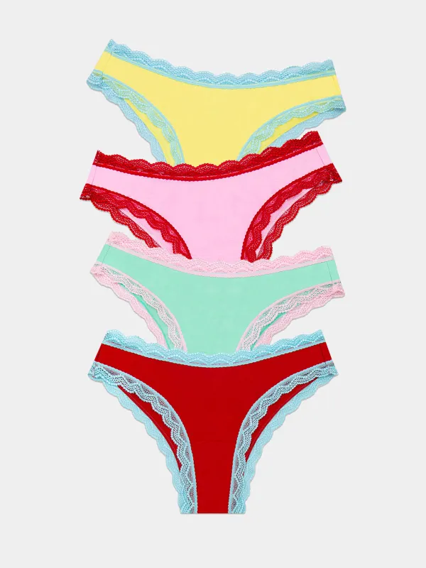 Brazilian Knicker Four Pack - Bon Bon Brights sold by Stripe & Stare