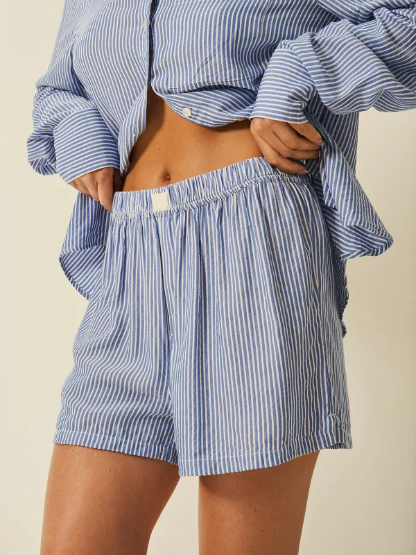 Seersucker Boxer Short - Amparo Blue sold by Stripe & Stare