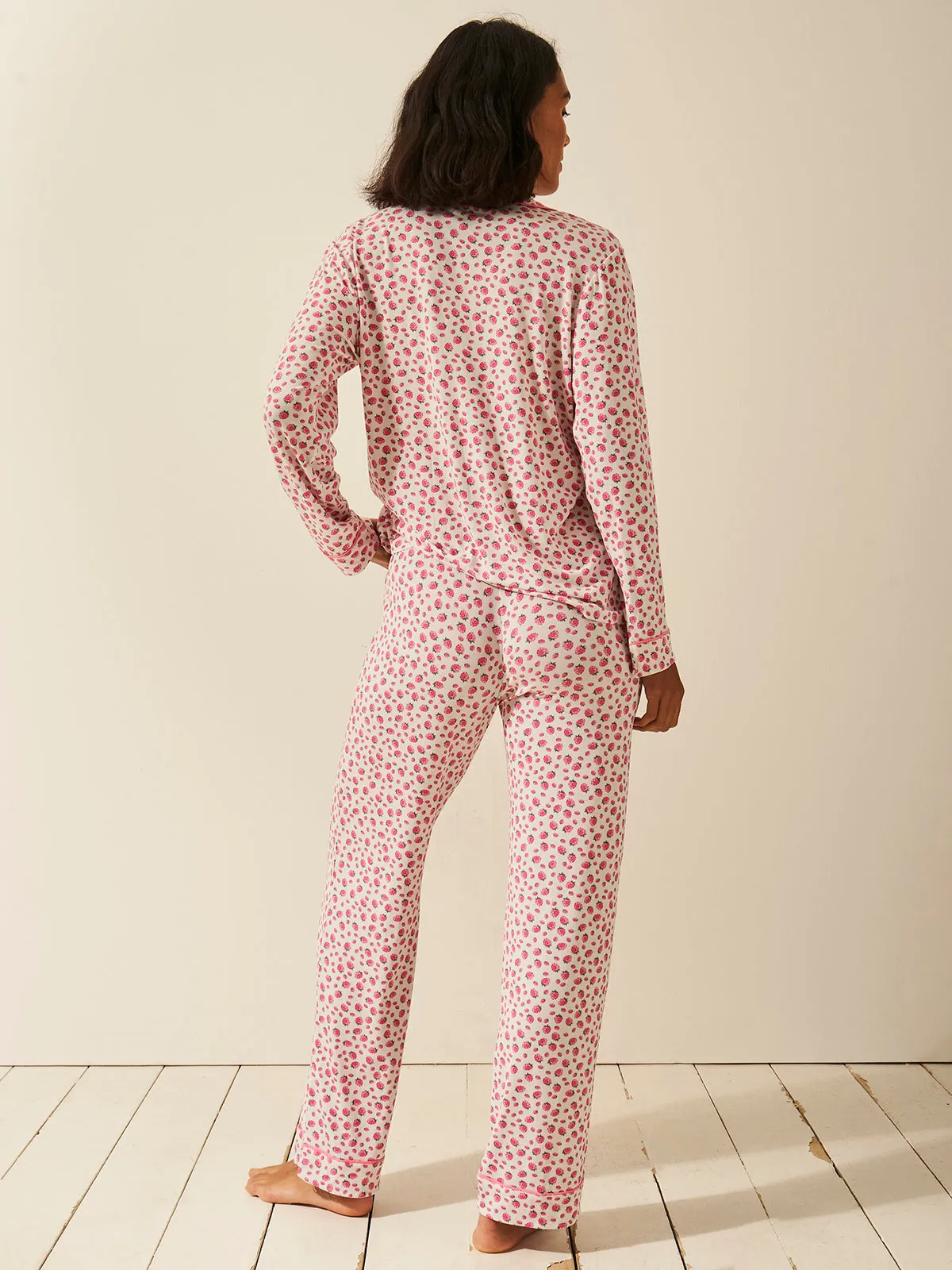 Emily English X S&S Long Pyjama Set - Raspberry sold by Stripe & Stare product image thumbnail 4