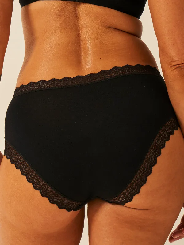 ZigZag Lace High Rise Knicker - Black sold by Stripe & Stare