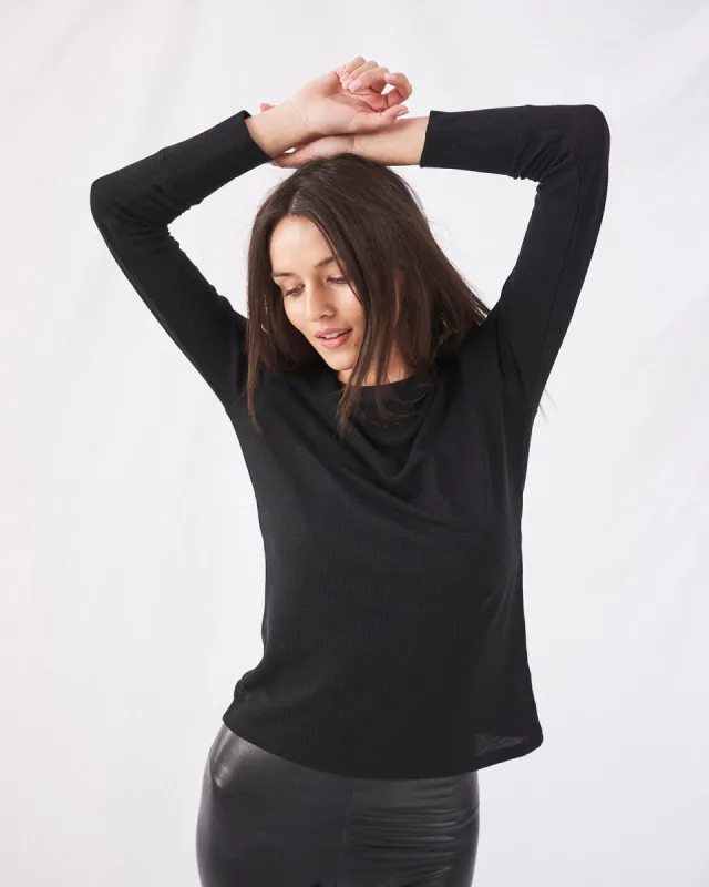 Waffle Top - Black sold by Stripe & Stare