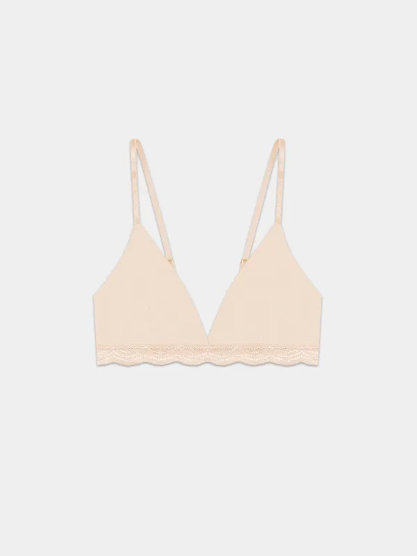 Triangle Lace Bra - Sand sold by Stripe & Stare