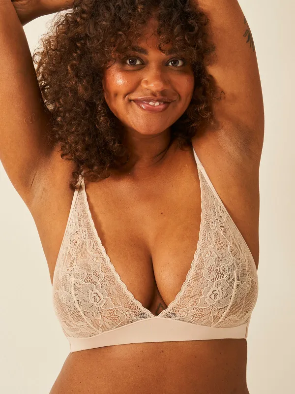 Eco Lace Triangle Bra - Sand sold by Stripe & Stare