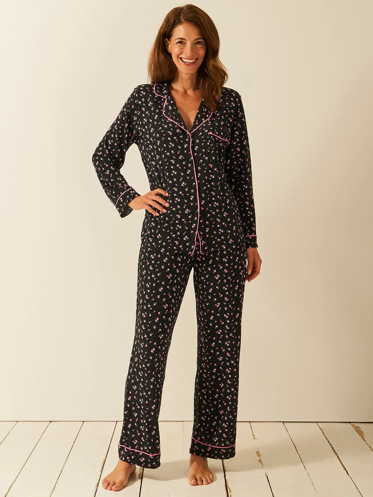 Long Pyjama Set - Rosebud sold by Stripe & Stare product image thumbnail 4