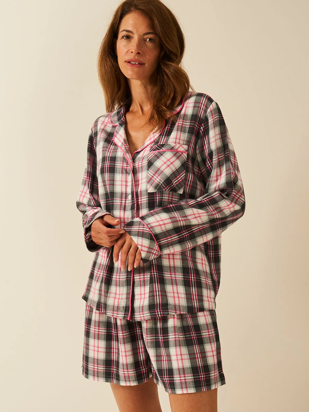 Soft Brushed Woven Pyjama Top - No Grey Days sold by Stripe & Stare product image thumbnail 3