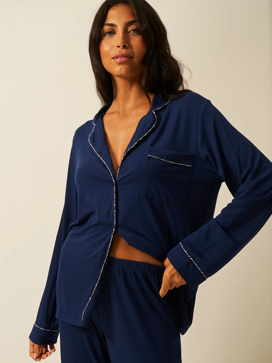Long Pyjama Set - Ocean sold by Stripe & Stare product image thumbnail 4