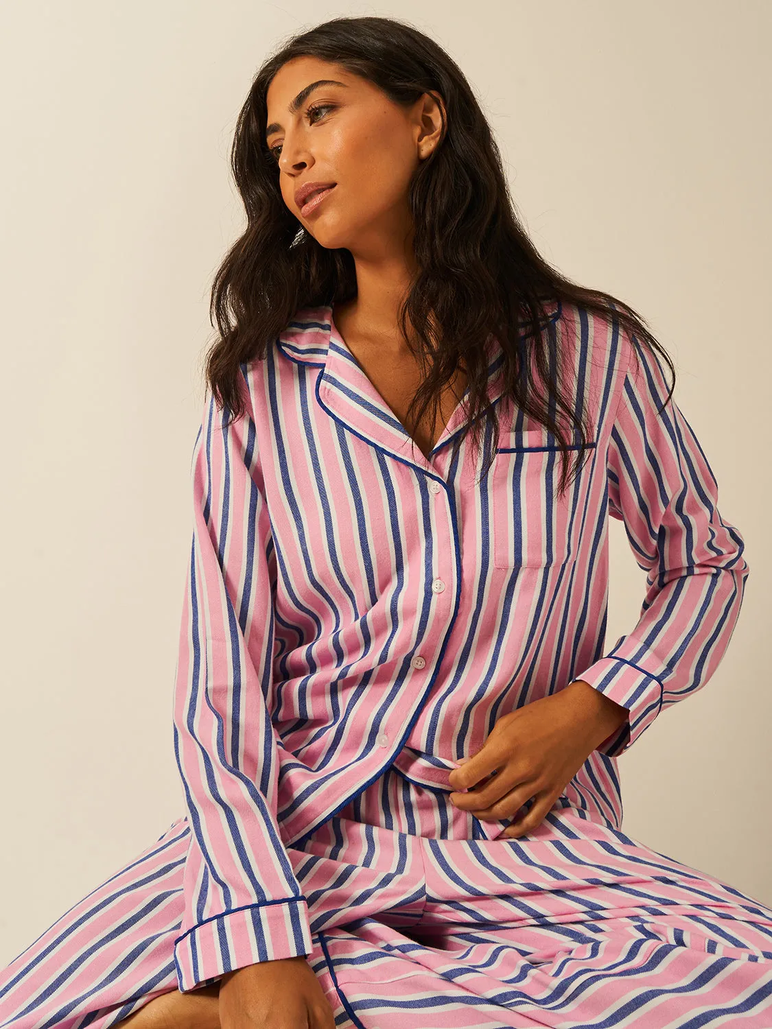 Soft Brushed Woven Pyjama Top - Lazy Sunday sold by Stripe & Stare product image thumbnail 5