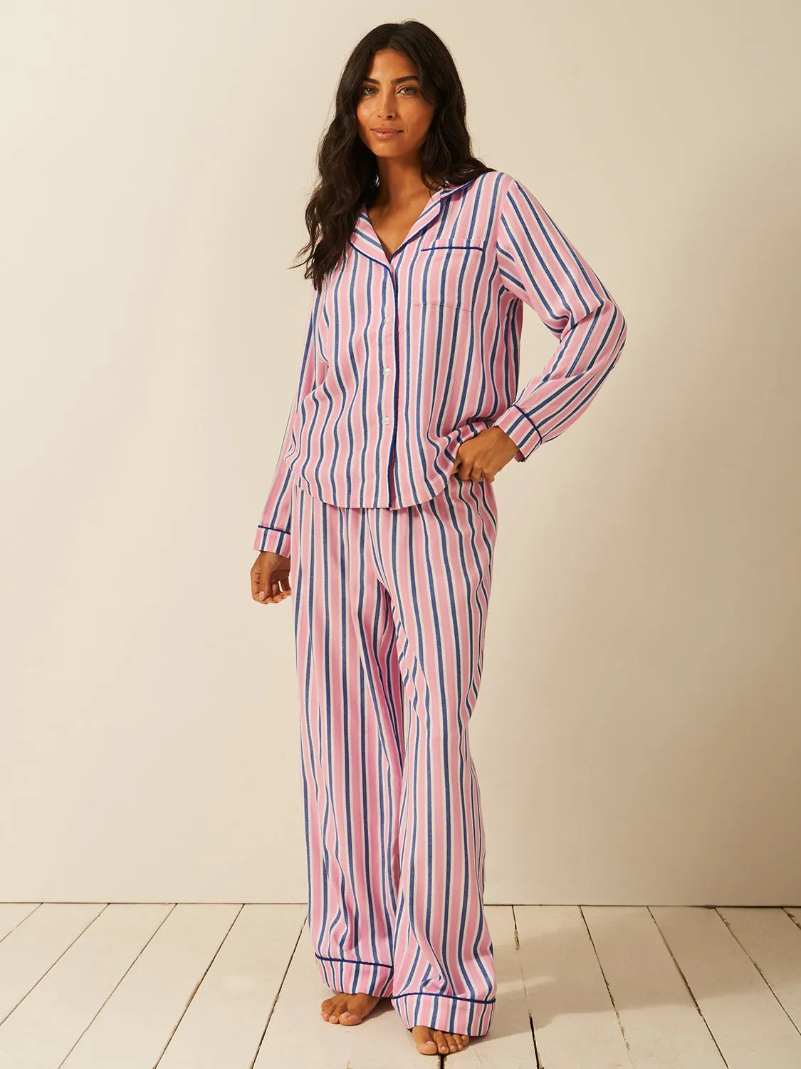Soft Brushed Woven Pyjama Top - Lazy Sunday sold by Stripe & Stare product image thumbnail 2