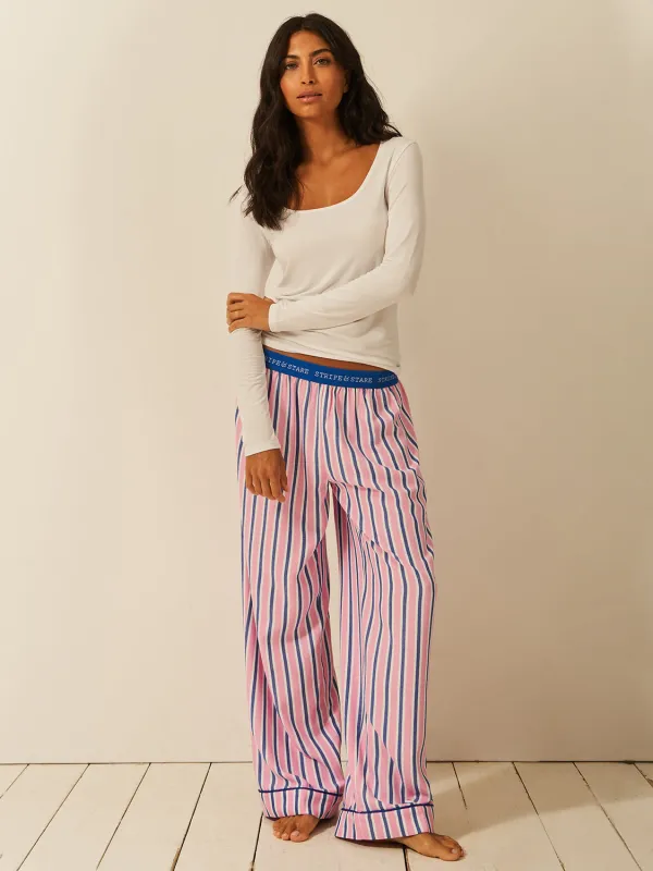 Soft Brushed Woven Pyjama Bottoms - Lazy Sunday sold by Stripe & Stare