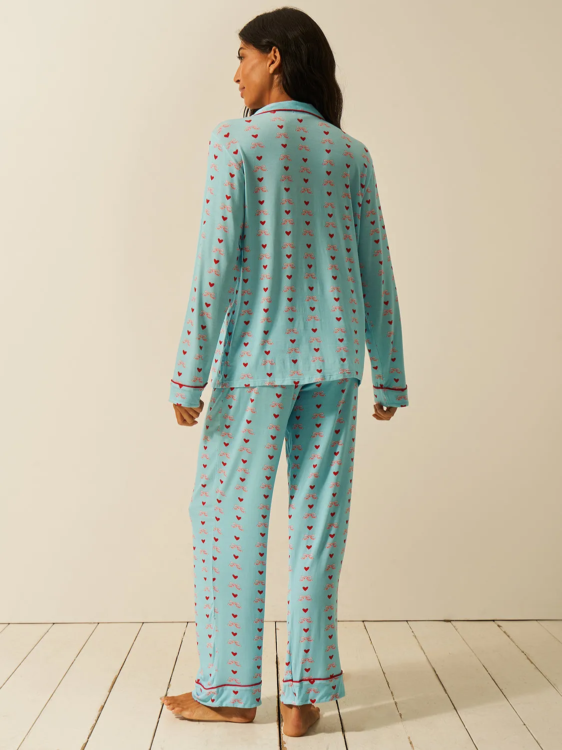 Buy Women Built X S&S Long Pyjama Set - Bows sold by Stripe & Stare product image thumbnail 4