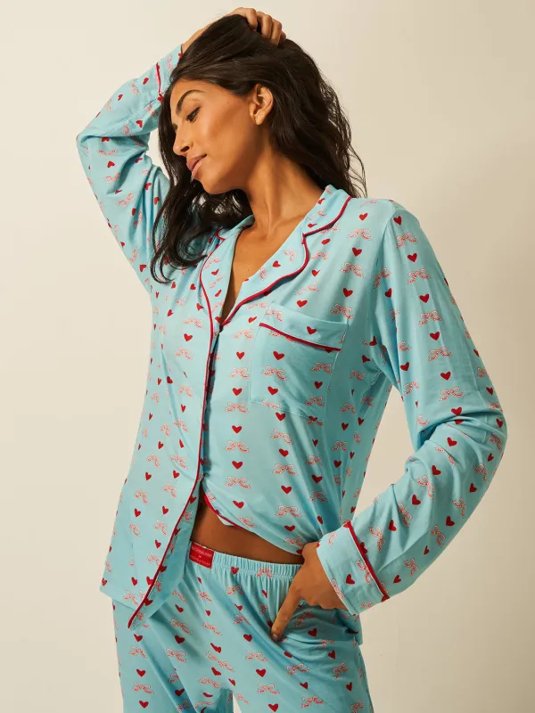 Buy Women Built X S&S Long Pyjama Set - Bows sold by Stripe & Stare
