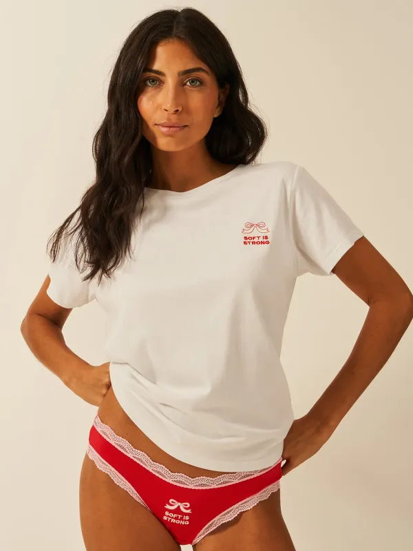 Buy Women Built X S&S Slouchy T-Shirt - Soft is Strong sold by Stripe & Stare