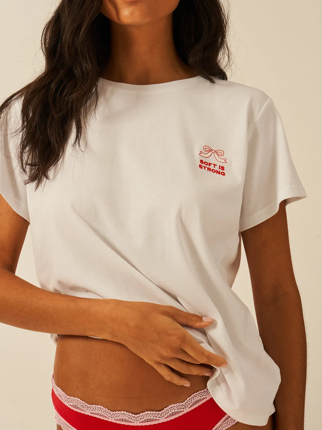 Buy Women Built X S&S Slouchy T-Shirt - Soft is Strong sold by Stripe & Stare product image thumbnail 5