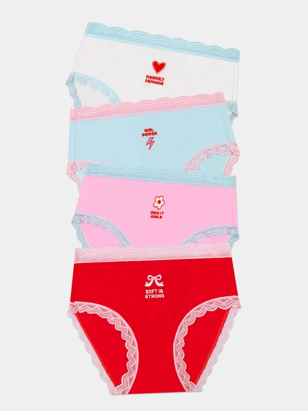 Buy Women Built X S&S High Rise Knicker Four Pack - Soft is Strong sold by Stripe & Stare