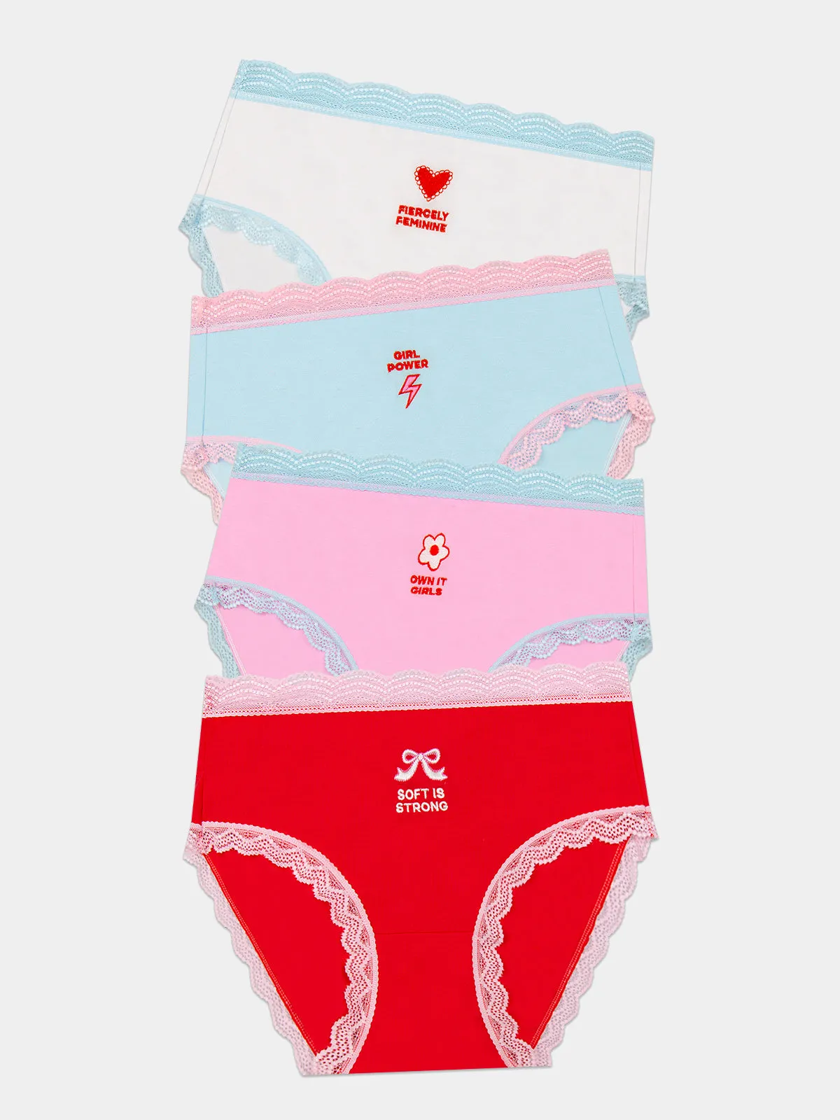 Buy Women Built X S&S High Rise Knicker Four Pack - Soft is Strong sold by Stripe & Stare