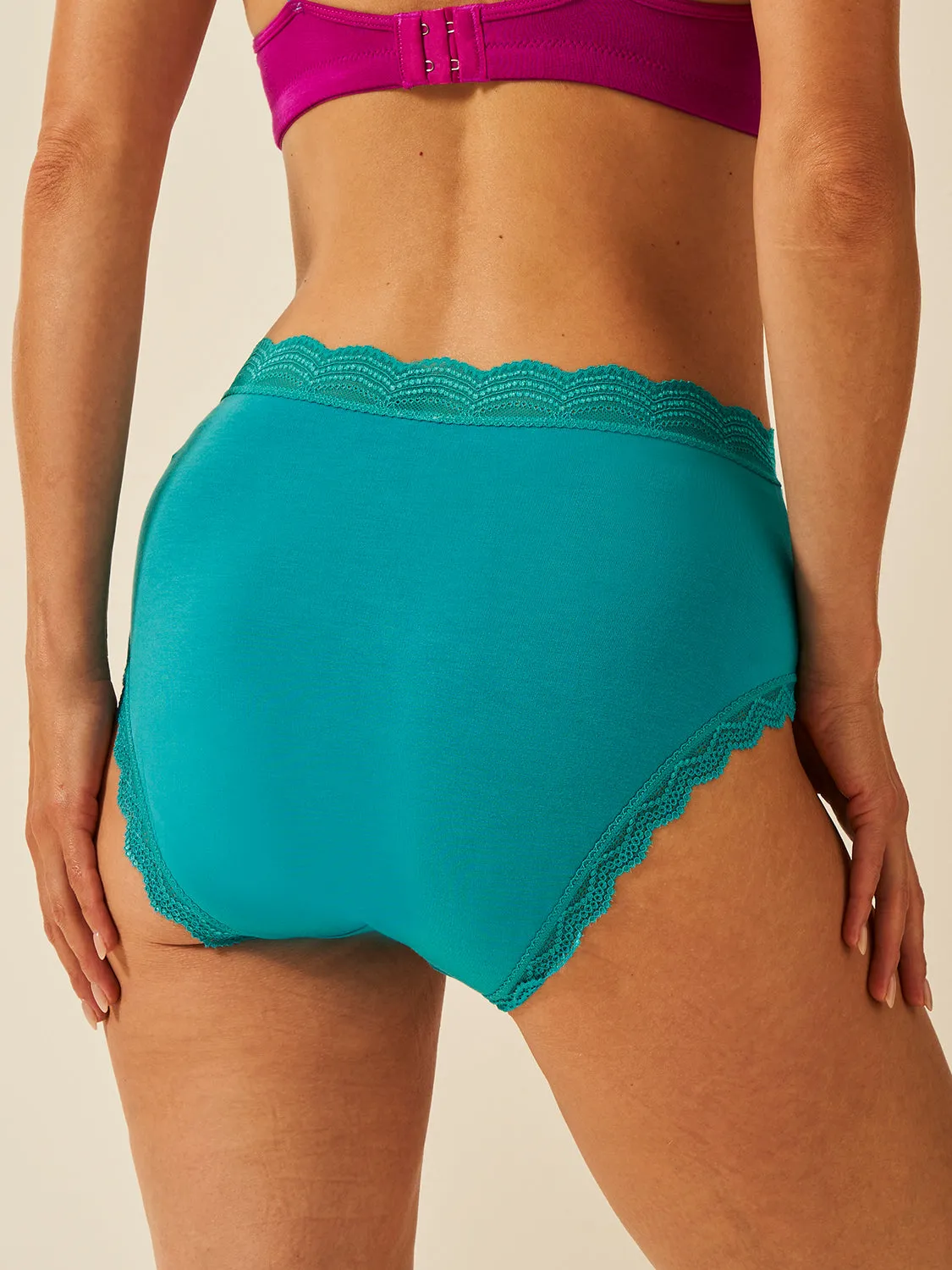 High Rise Knicker Four Pack - Peacock sold by Stripe & Stare product image thumbnail 5