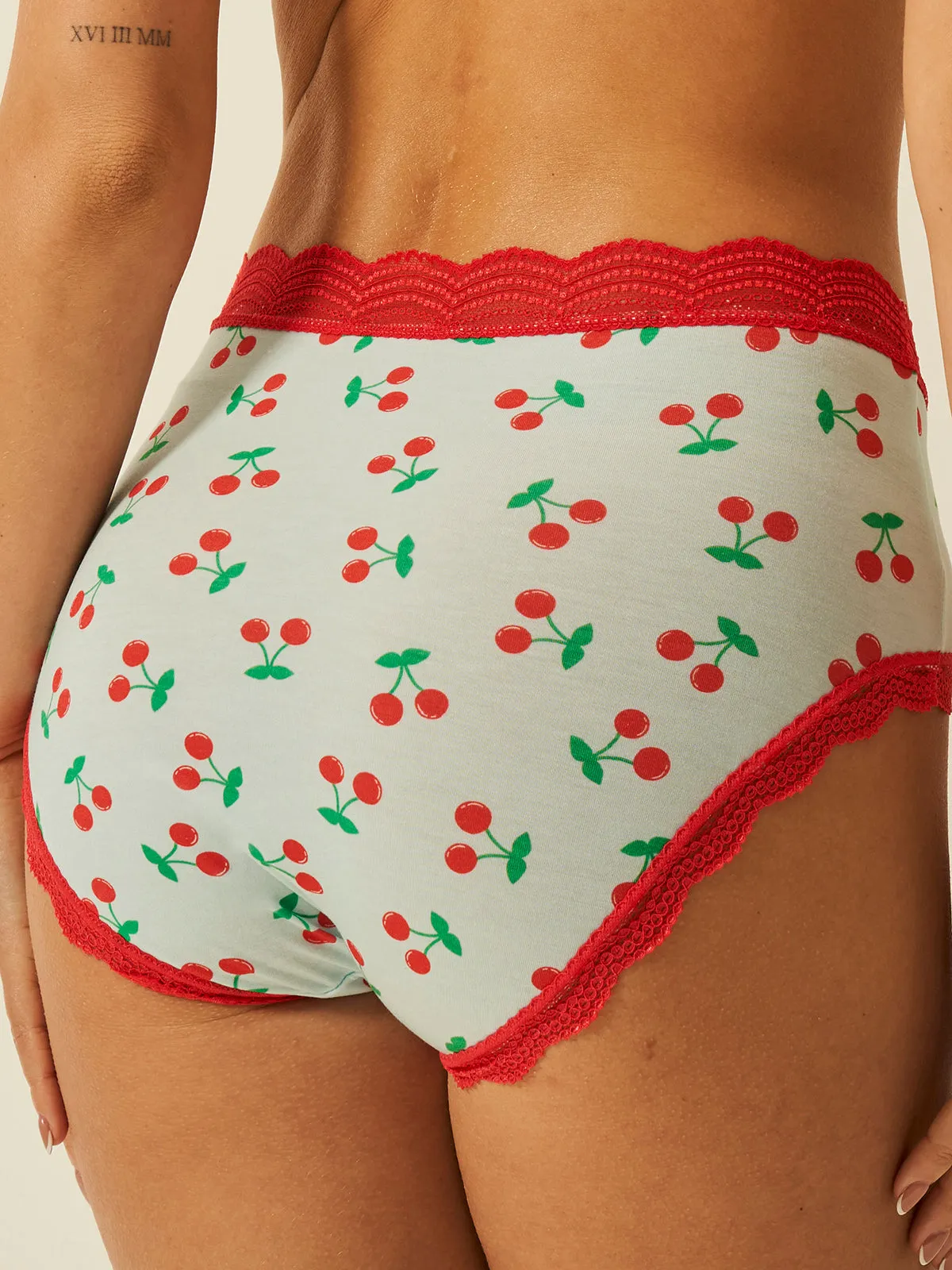 High Rise Knicker Four Pack - Cherryade sold by Stripe & Stare product image thumbnail 2