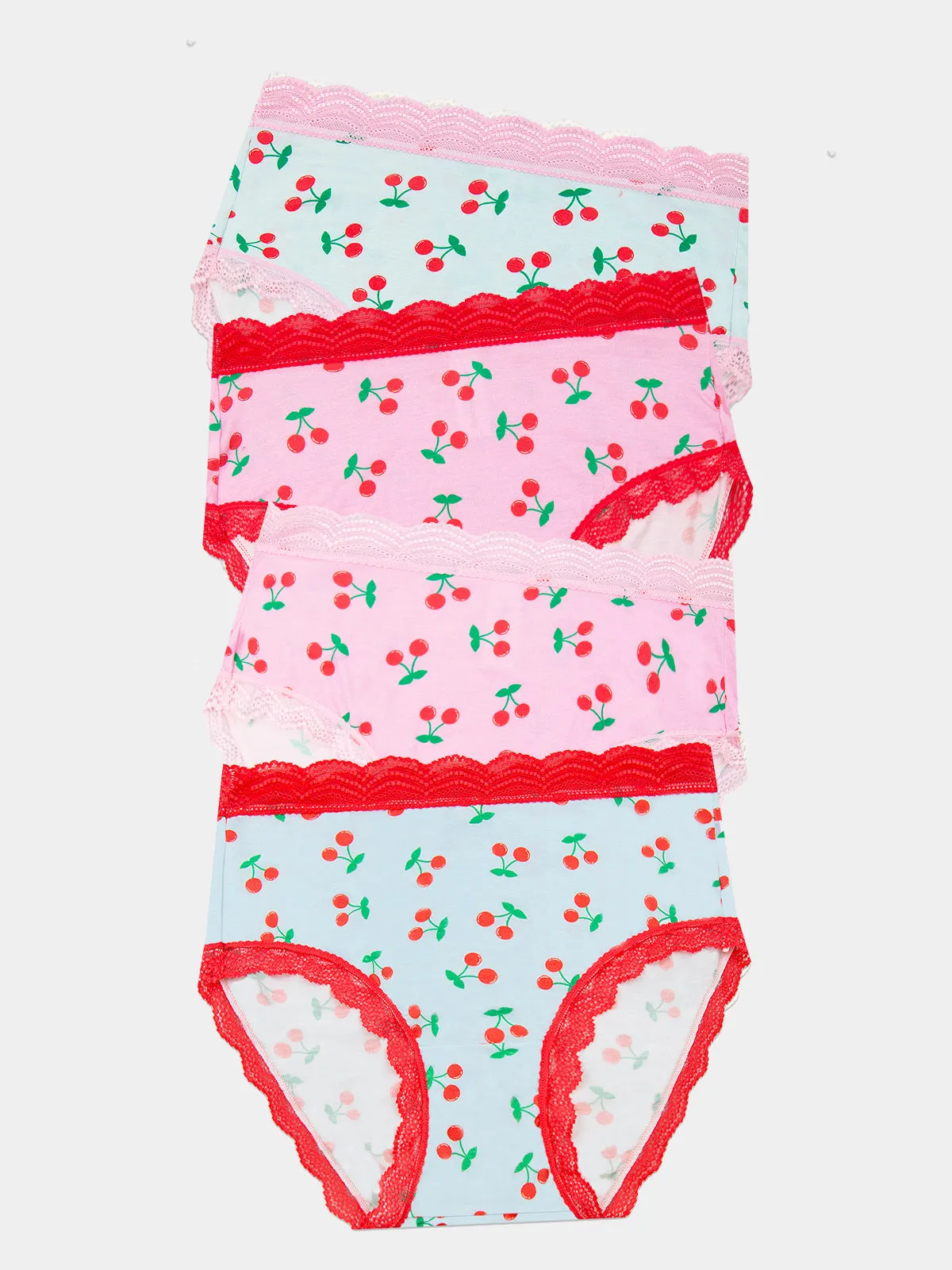 High Rise Knicker Four Pack - Cherryade sold by Stripe & Stare
