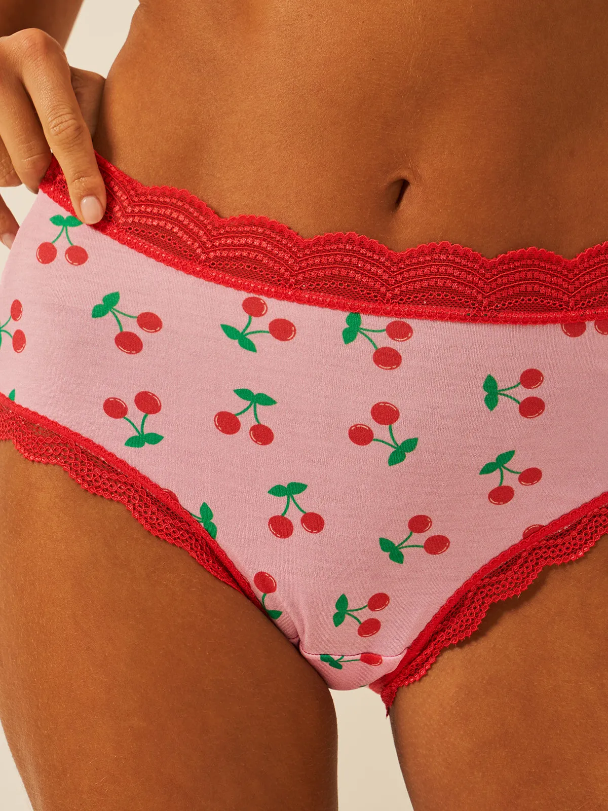 High Rise Knicker Four Pack - Cherryade sold by Stripe & Stare product image thumbnail 4