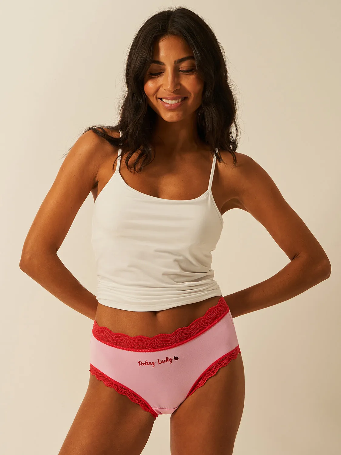 High Rise Knicker - Feeling Lucky Lady Bird sold by Stripe & Stare product image thumbnail 5