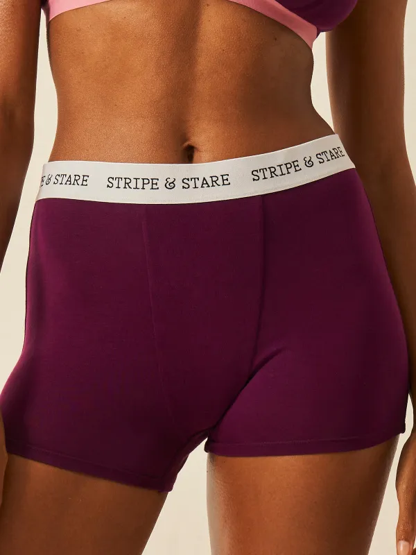 Women's Boxer - Black Cherry sold by Stripe & Stare