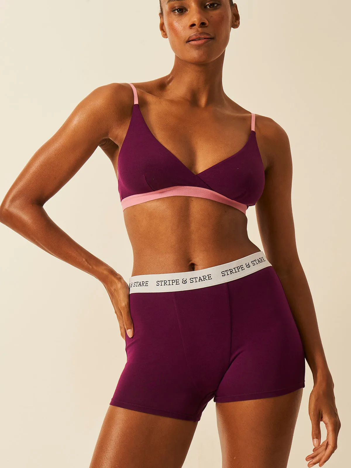 Women's Boxer - Black Cherry sold by Stripe & Stare product image thumbnail 5