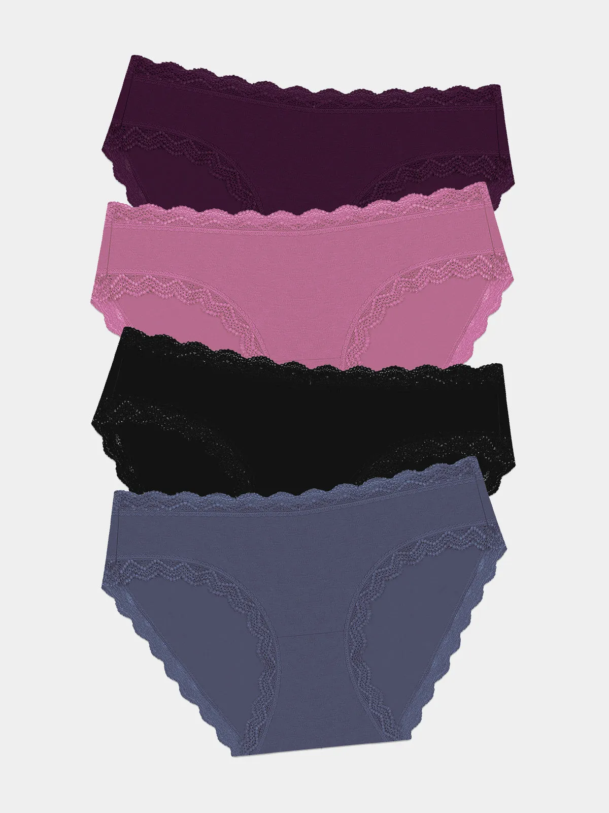 The Original Knicker Four Pack - Black Cherry sold by Stripe & Stare
