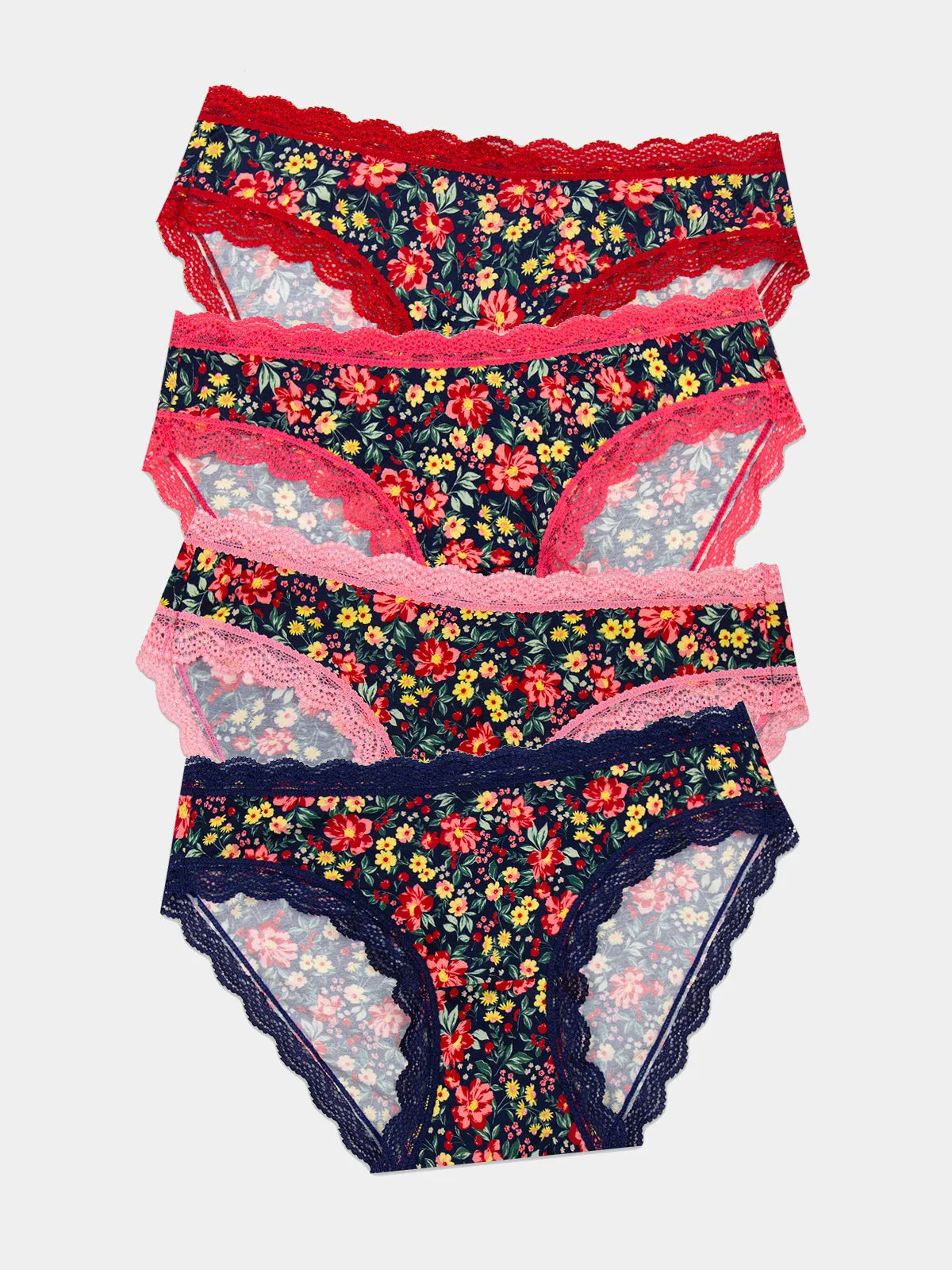 The Original Knicker Four Pack - Cherry Bloom sold by Stripe & Stare