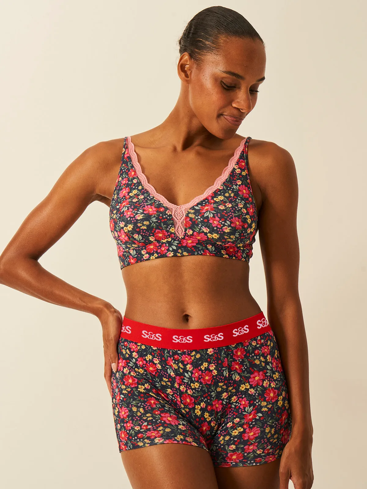 Women's Boxer - Cherry Bloom sold by Stripe & Stare product image thumbnail 4
