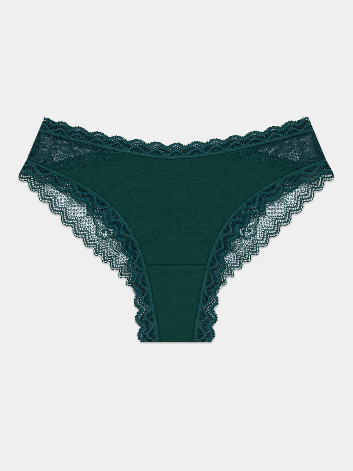 Eco Lace Brazilian Knicker - Alpine Green sold by Stripe & Stare product image thumbnail 5