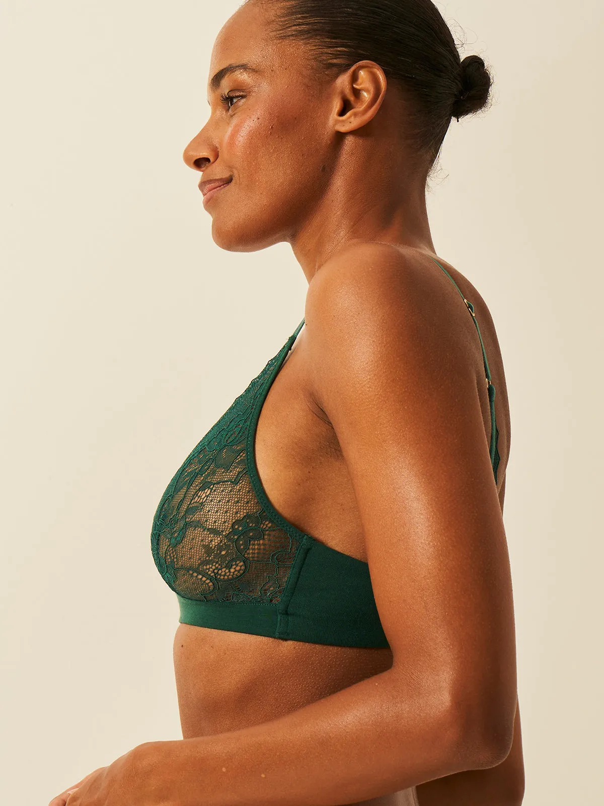 Eco Lace Triangle Bra - Alpine Green sold by Stripe & Stare product image thumbnail 4