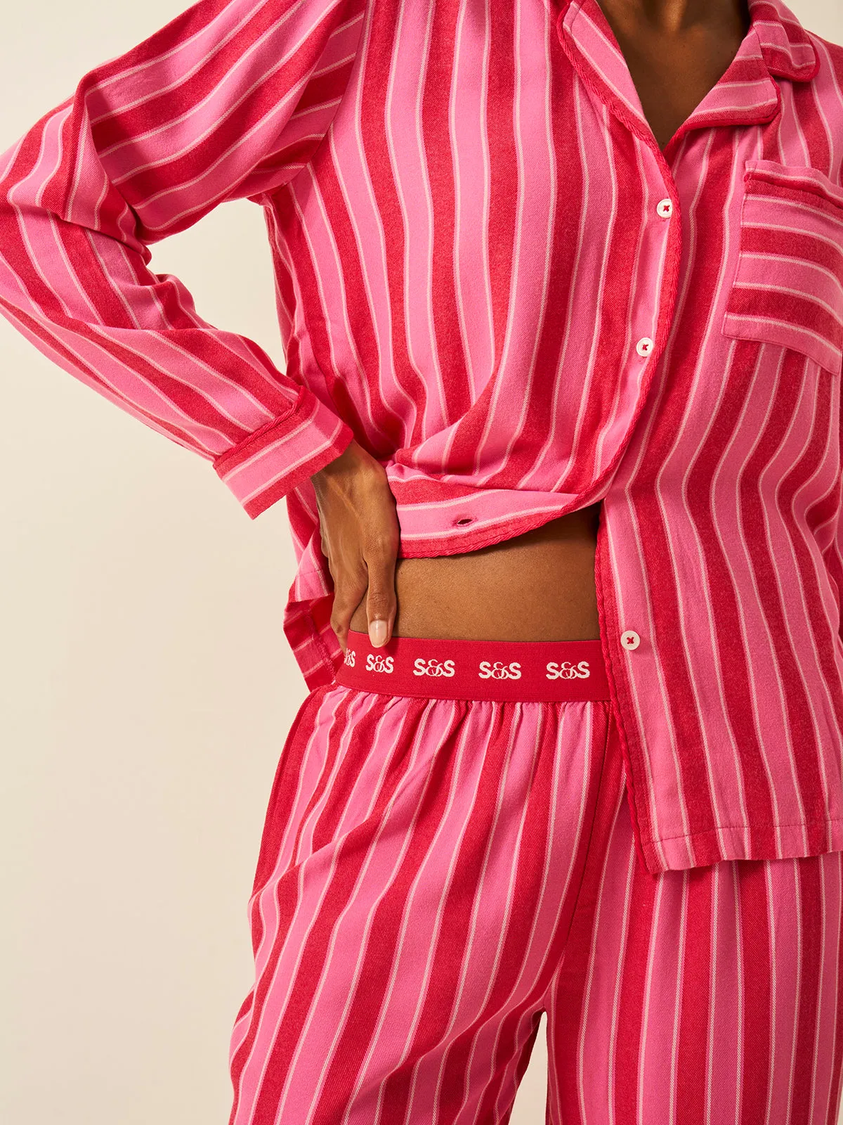 Soft Brushed Woven Pyjama Bottoms - Candy Pop Stripe sold by Stripe & Stare product image thumbnail 2