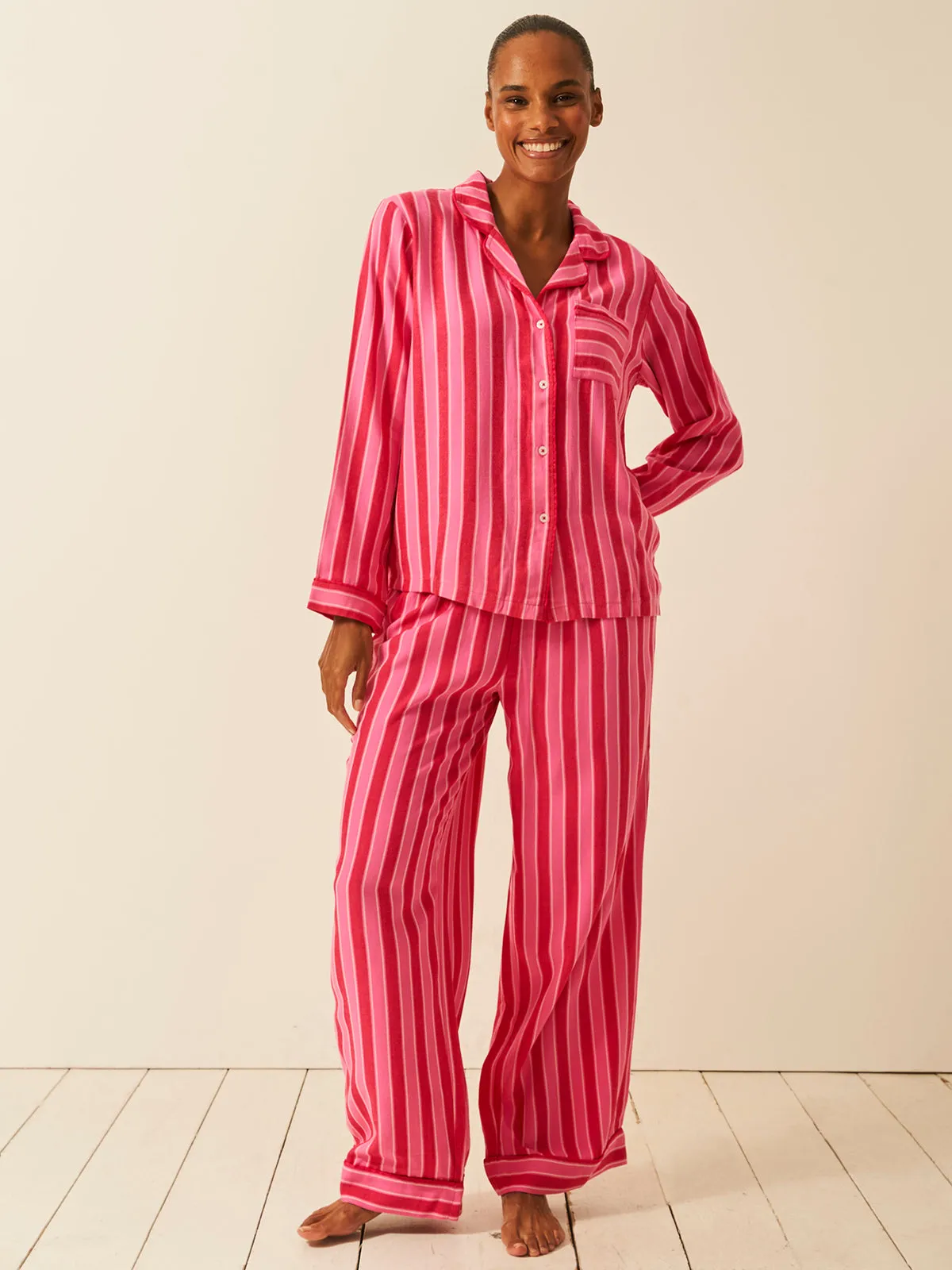 Soft Brushed Woven Pyjama Bottoms - Candy Pop Stripe sold by Stripe & Stare
