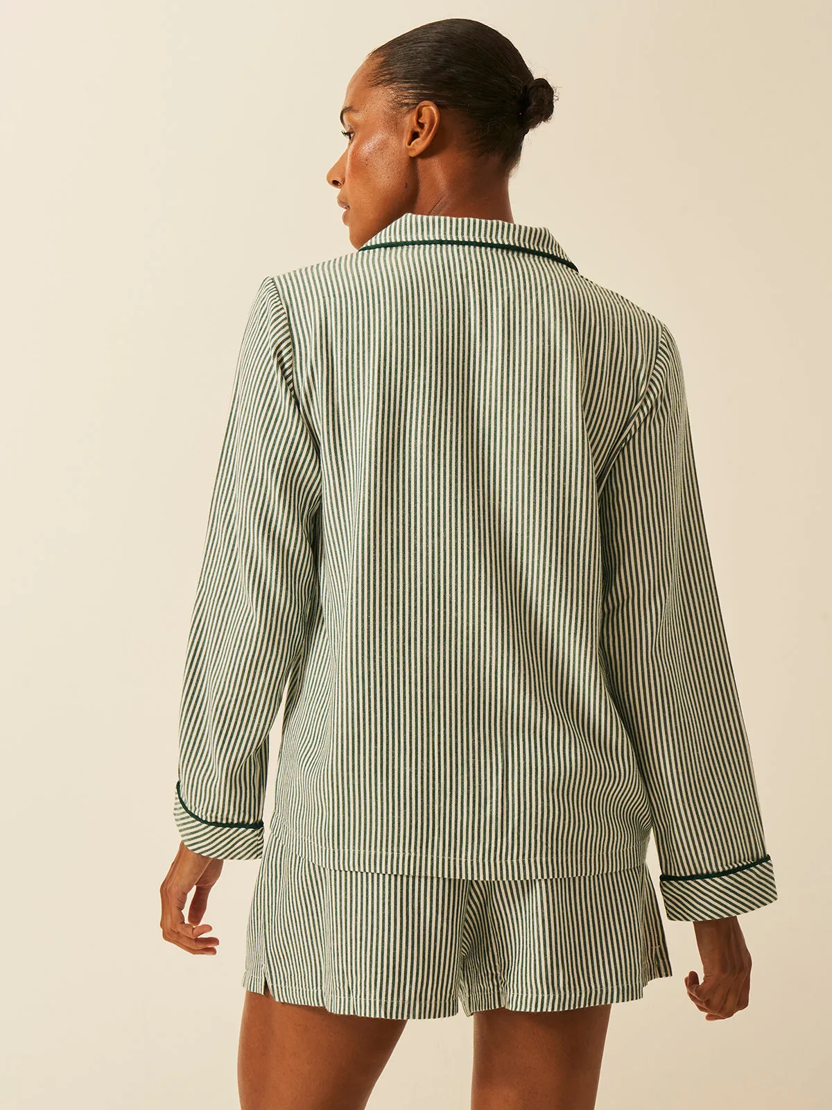 Soft Brushed Woven Pyjama Top - Alpine Stripe sold by Stripe & Stare product image thumbnail 3