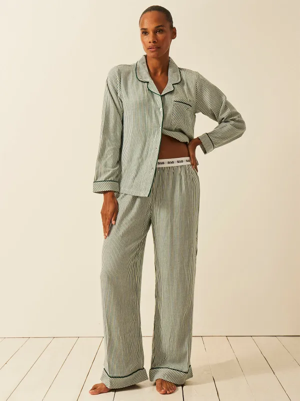 Soft Brushed Woven Pyjama Bottoms - Alpine Stripe sold by Stripe & Stare