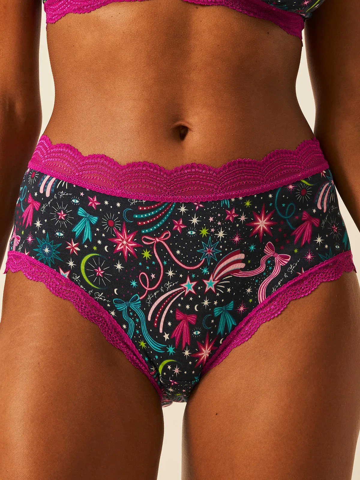 High Rise Knicker Four Pack - Sparkling Skies sold by Stripe & Stare product image thumbnail 3