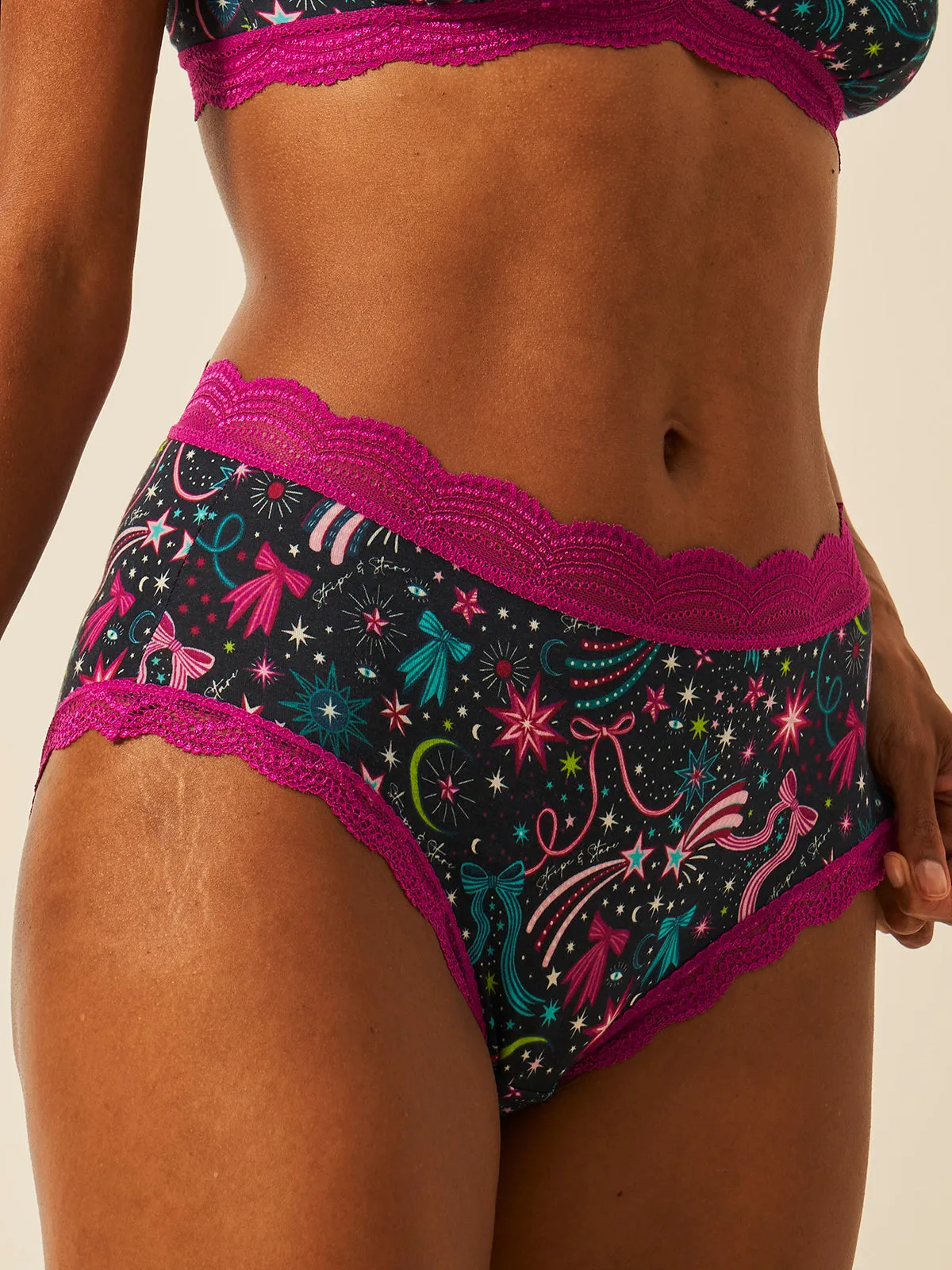 High Rise Knicker Four Pack - Sparkling Skies sold by Stripe & Stare product image thumbnail 4
