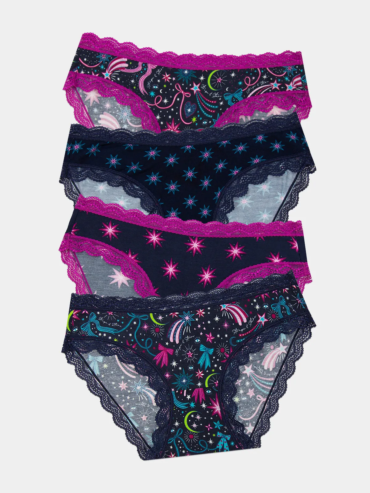 The Original Knicker Four Pack - Sparkling Skies sold by Stripe & Stare