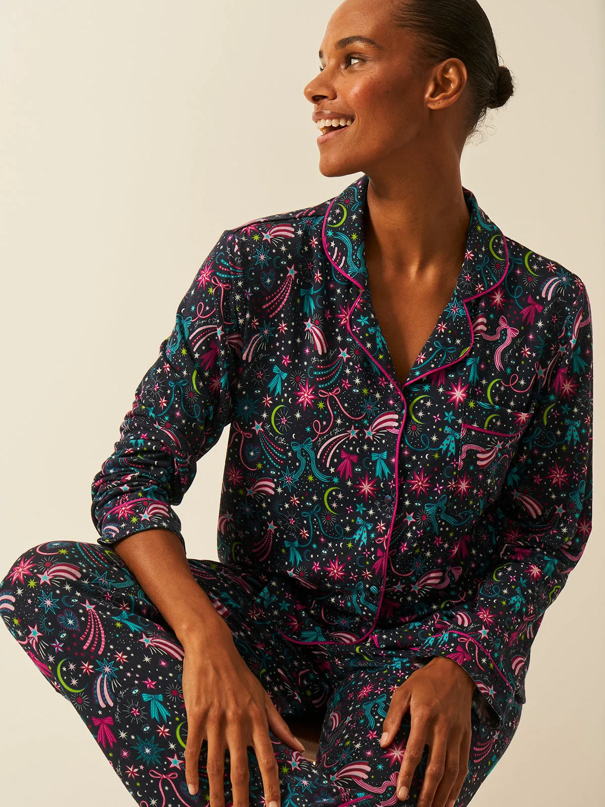 Long Pyjama Set - Sparkling Skies sold by Stripe & Stare product image thumbnail 2