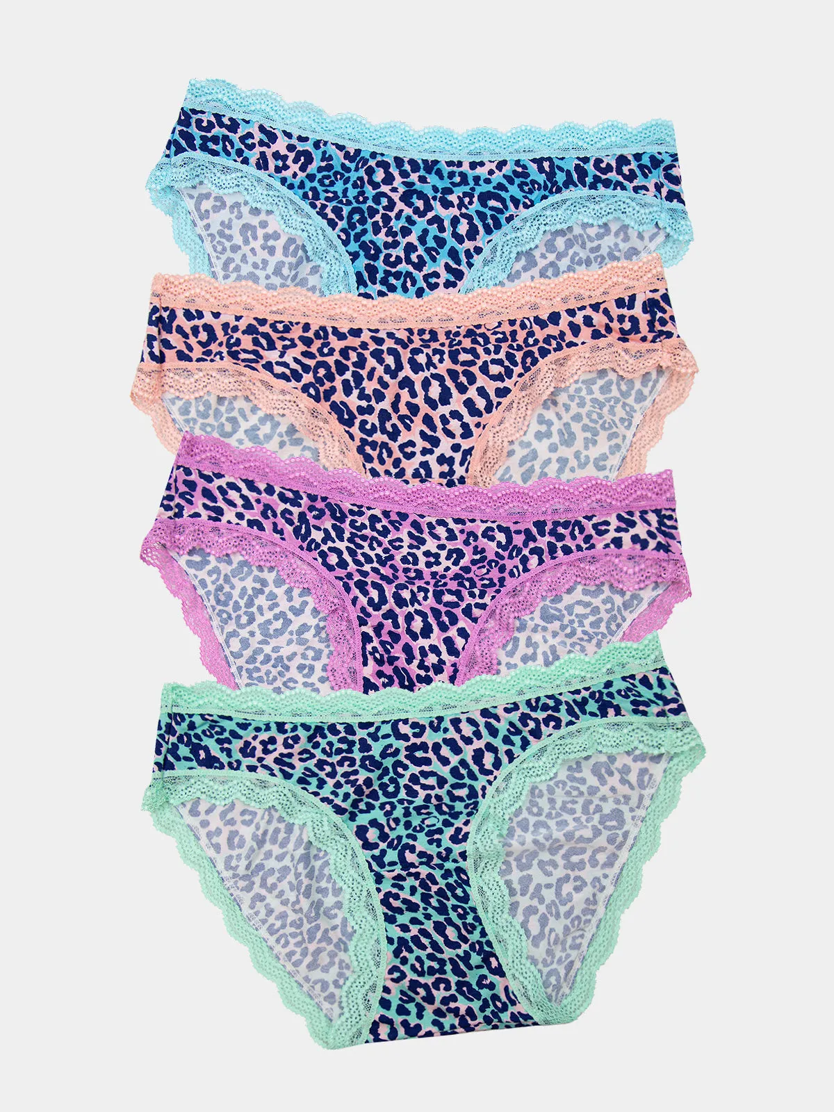 The Original Knicker Four Pack - Iridescent Leopards sold by Stripe & Stare