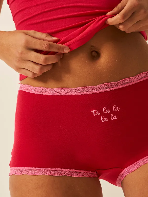 Hipster Knicker - Falalala Embroidery sold by Stripe & Stare