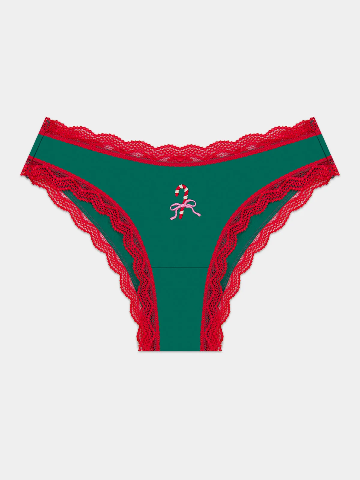 Brazilian Knicker - Candy Cane Bow Embroidery sold by Stripe & Stare product image thumbnail 5